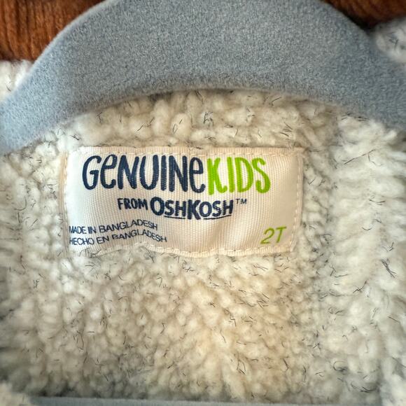 Oshkosh Boys Toddler Corduroy Sherpa Lined Jacket In Brown Size 2T - Picture 7 of 8